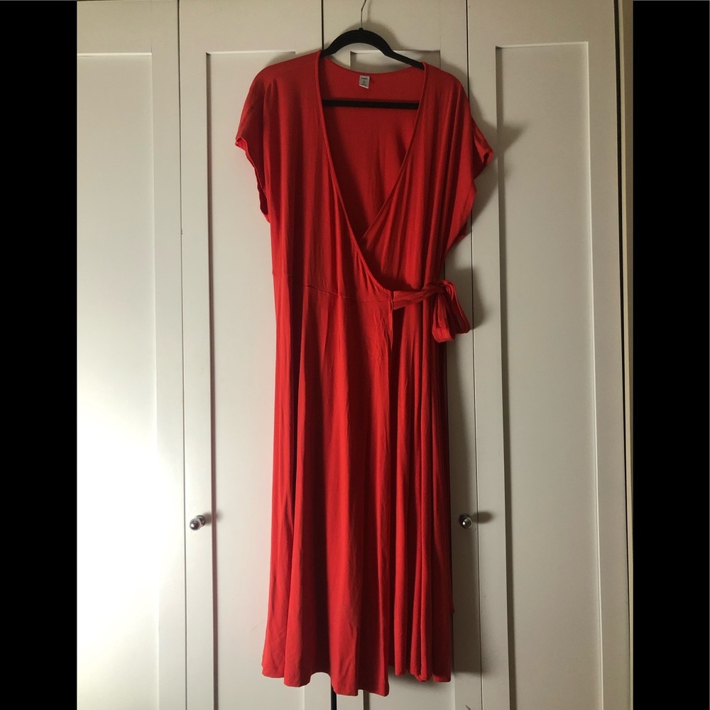 Coral Wrap Dress